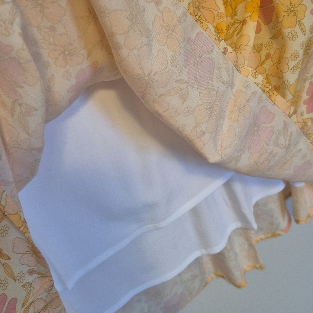 Jackson Rowe Floral Pintuck Peasant Blouse in Yellow & Pink - Picture 5 of 11